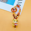 Amber Hug — Hand-Painted Artisan Bear-Silhouette Keyring & Bag Charm