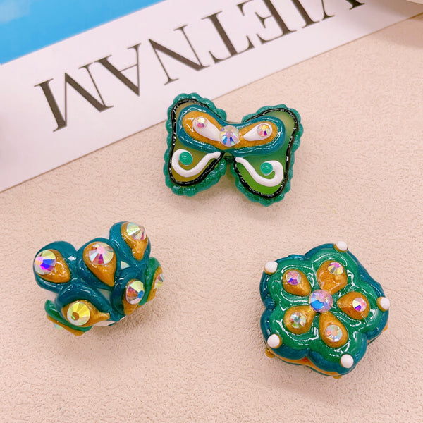 Mahamayuri VidyarajniHand-Painted Beaded Jewelry Set