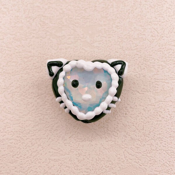 Black and White Hand-Painted Zircon Bow