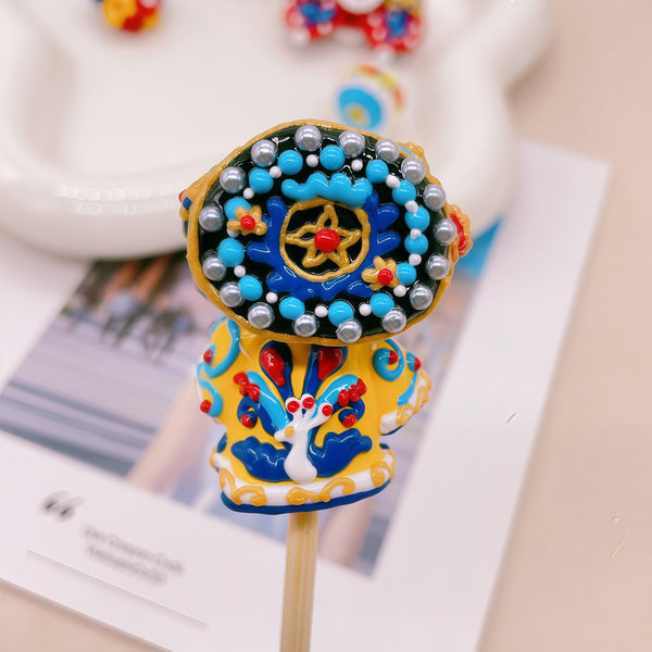 Palace-Style Hand-Painted Bead Set