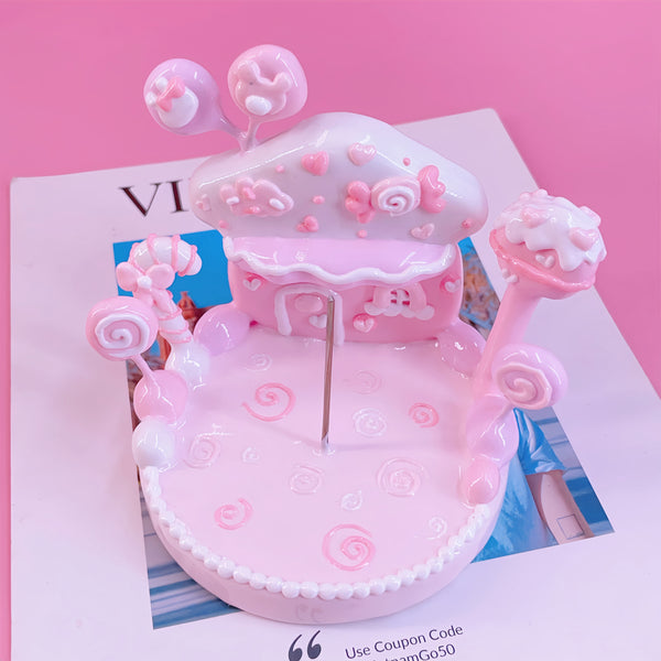 Sweetheart Cottage: 3D Hand-Painted Candy House Display Base