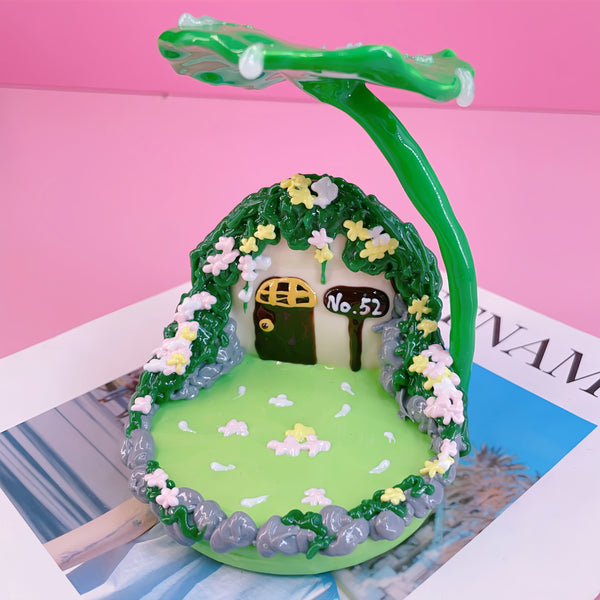 The Lotus Shelter: 3D Hand-Painted Jungle Cottage Display Base