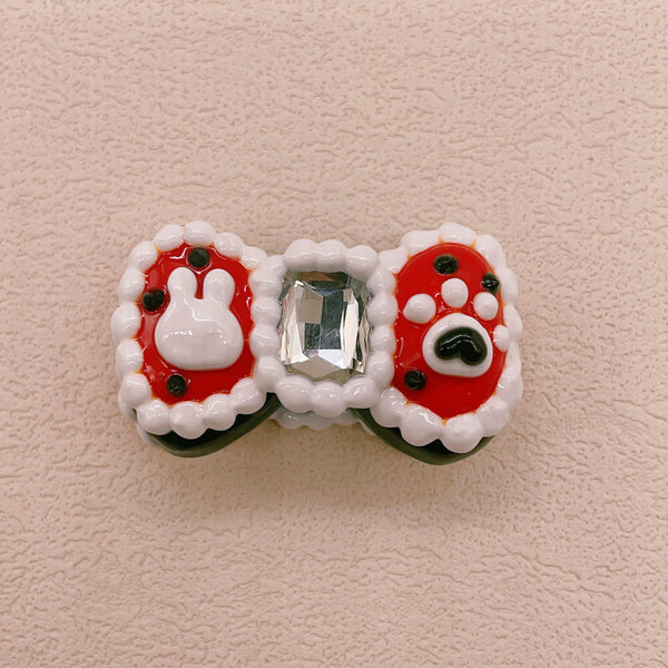 Crimson Noir: Hand-Painted Zircon Beads