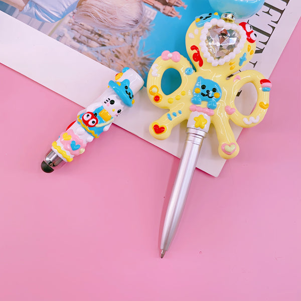 The Creative Wand: 2-in-1 Hand-Painted Beaded Stylus & Ballpoint Pen