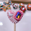 Infinite Pulse: Individually Hand-Painted Large Heart Bead with Square Zircon