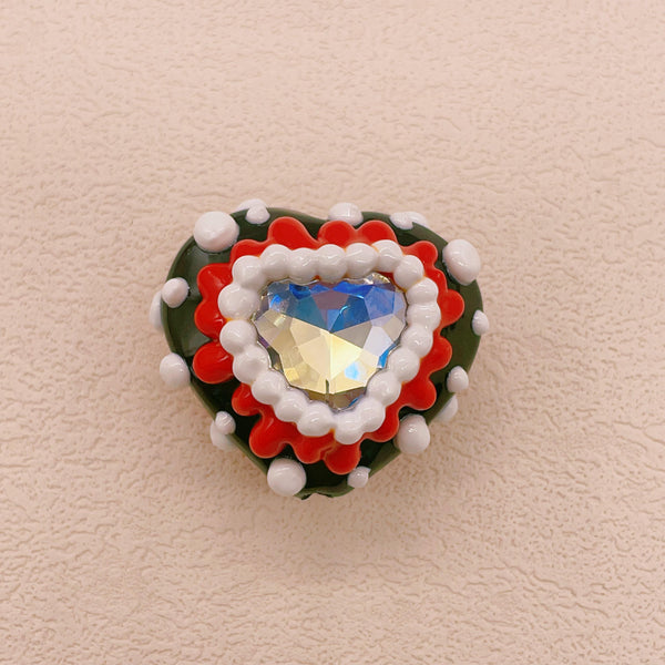 Crimson Noir: Hand-Painted Zircon Beads