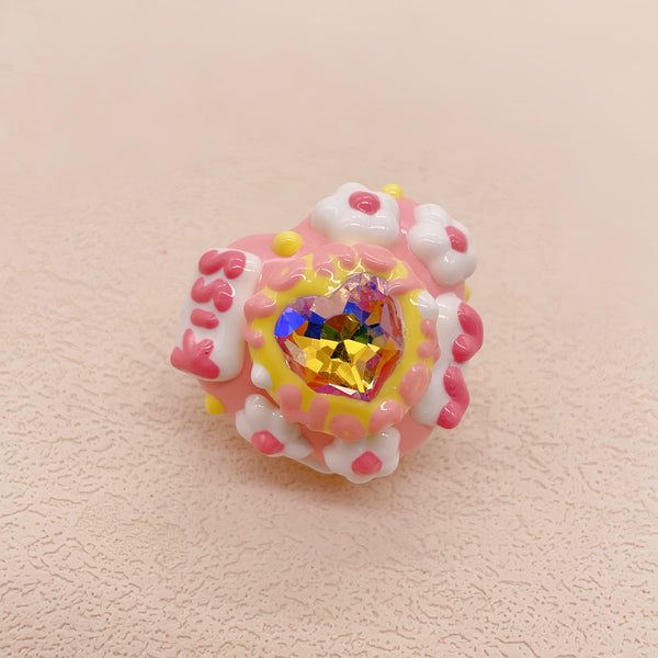 Heartbeat Radiance: Individually Hand-Painted Squishy Zircon Heart Bead