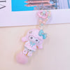 Velvet Whispers: Hand-Painted Chibi Charm with Fluffy Pom-Pom Accents