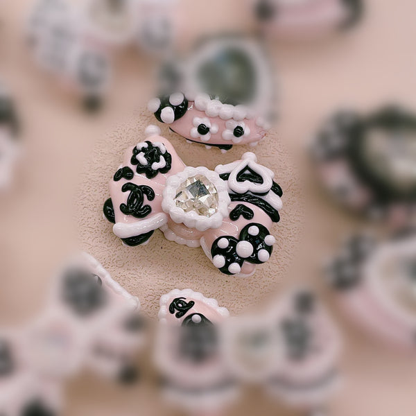 Hand-Painted Parisian Elegance Bow